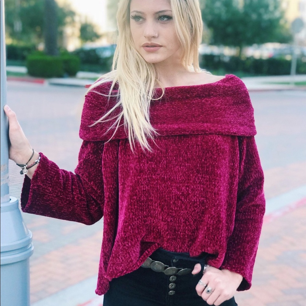 Off the Shoulder Knit Sweater
